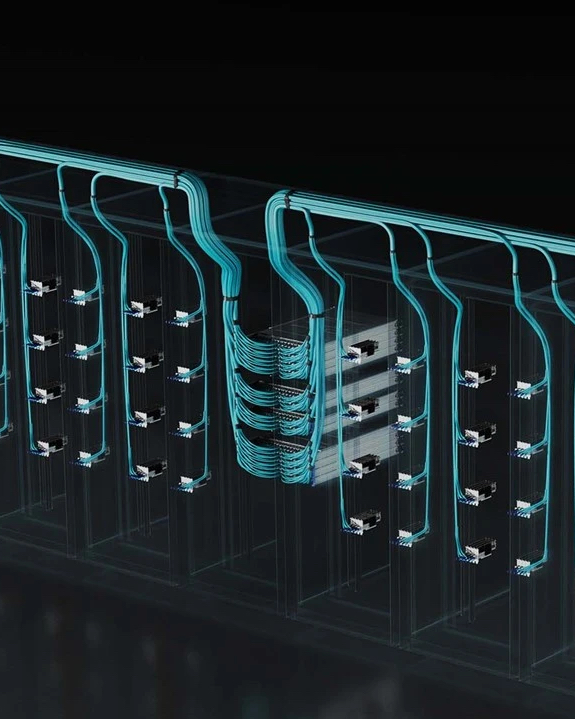 internal data center view with nvidia supercomputers